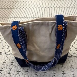 Clemson Tigers Cream and Navy Tote Bag